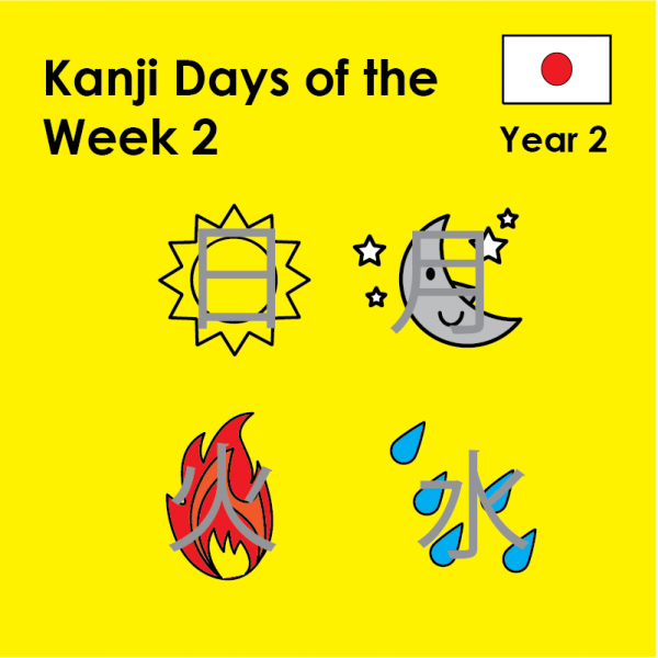 Japanese - Year 2 -  Kanji Days of the Week 2