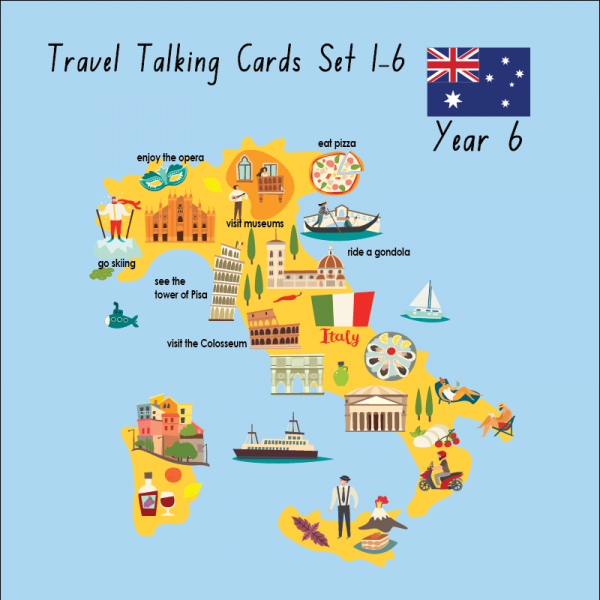 English Year 6 / Beginners Travel Talking Cards Set 1-6
